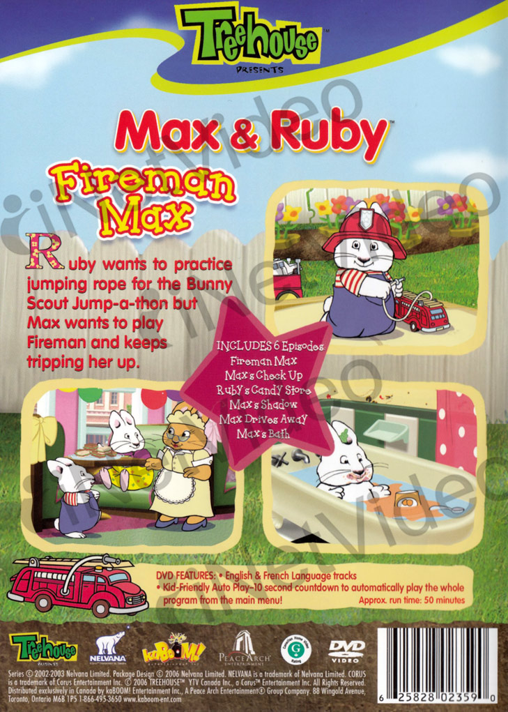 MAX AND RUBY   FIREMAN MAX *NEW DVD*****  