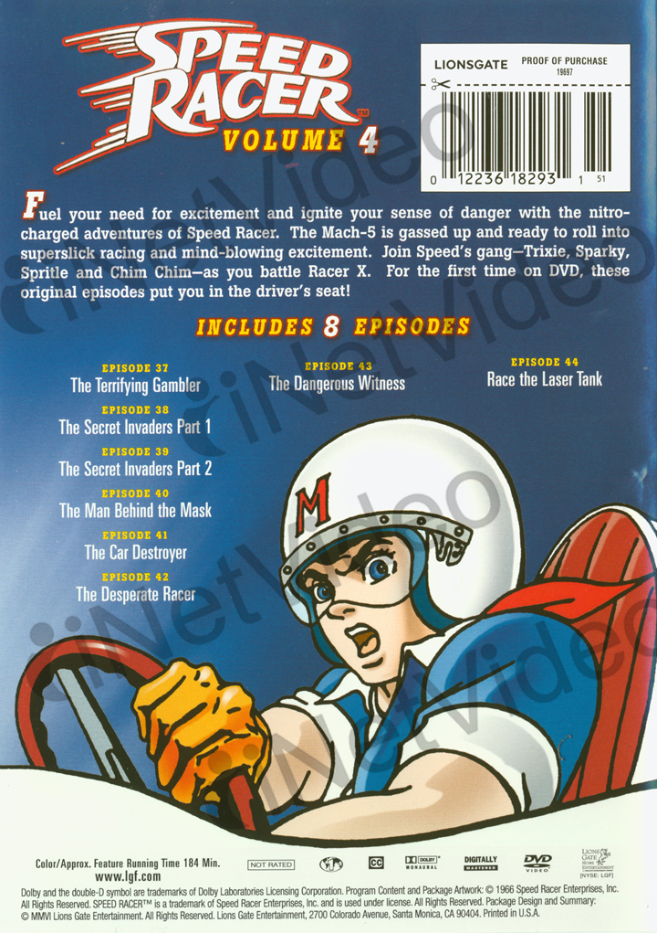 SPEED RACER   VOLUME 4 (COLLECTORS EDITION) *NEW DVD** 012236182931 