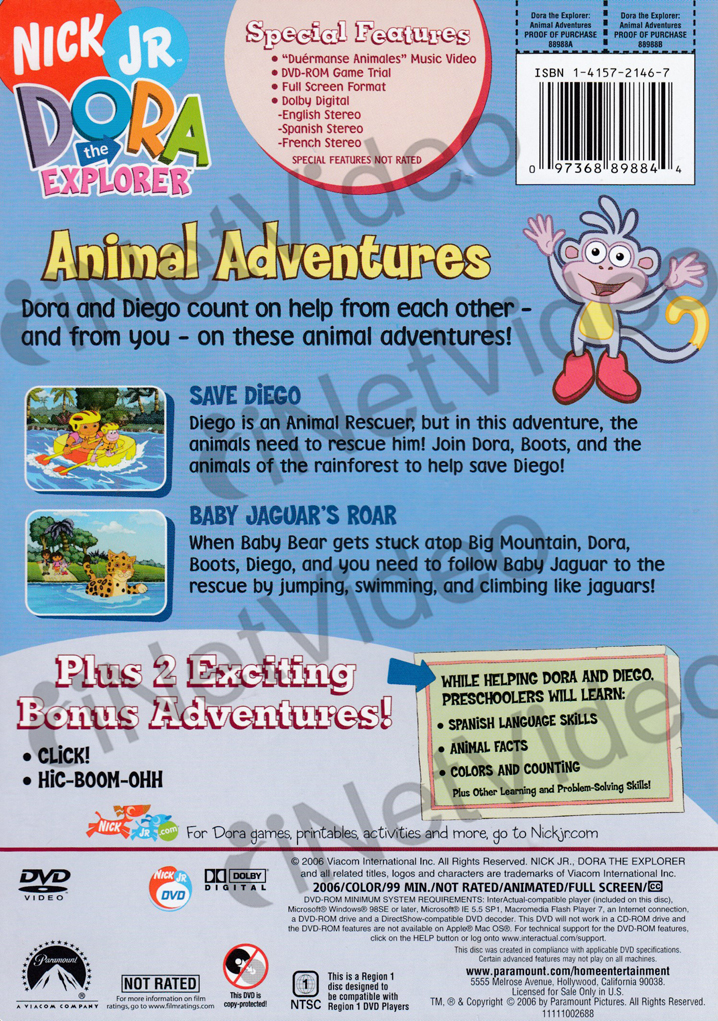 Dora The Explorer Animal Adventures VHS