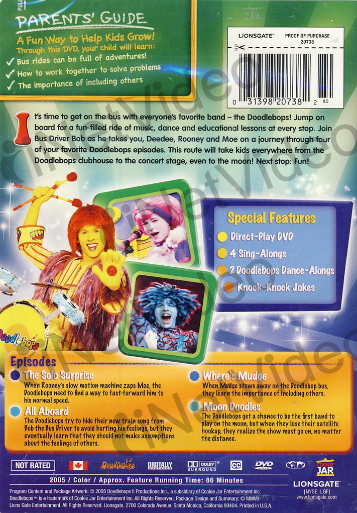 DOODLEBOPS   GET ON THE BUS *NEW DVD***** 031398207382  