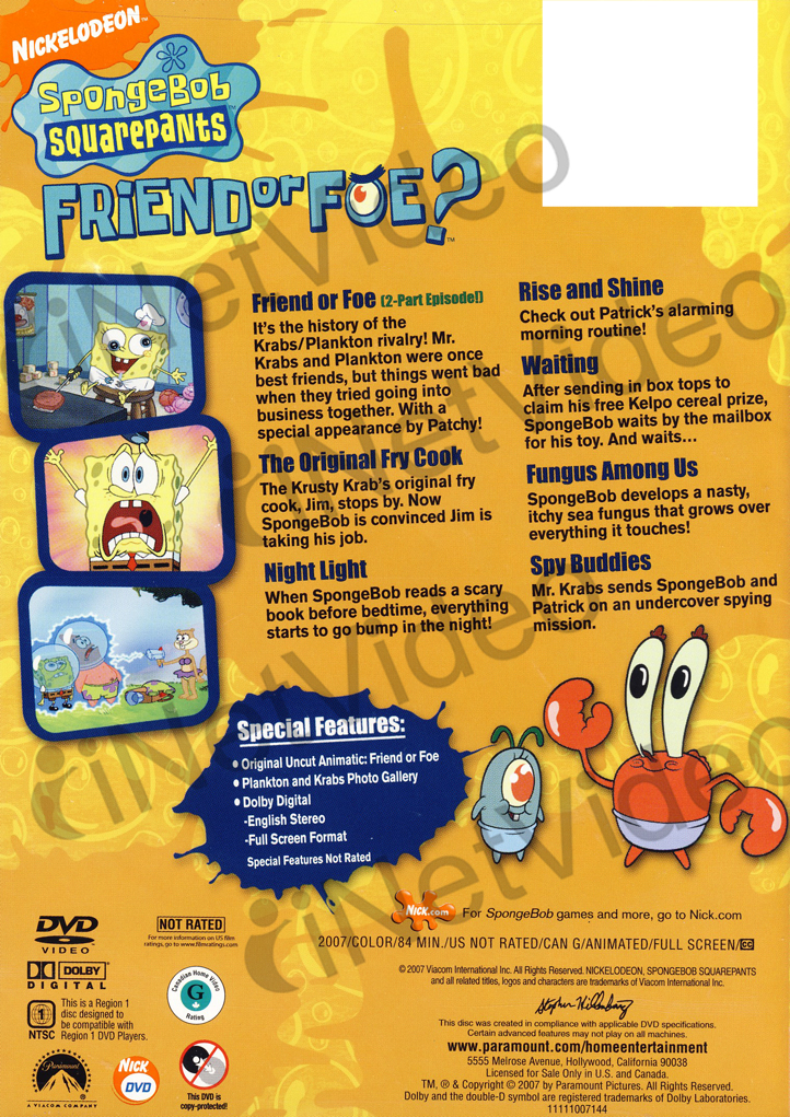 SpongeBob SquarePants - Friend Or Foe? New DVD 97368508446 | eBay