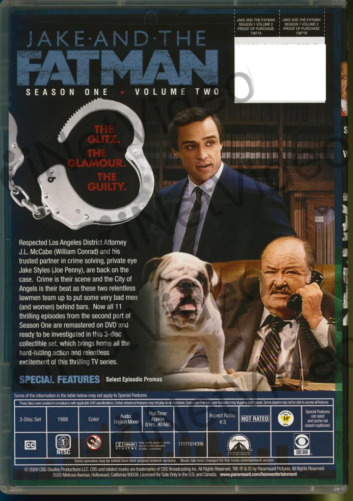 Jake and the Fatman Season One Volume Two (K New DVD 97361387147 eBay