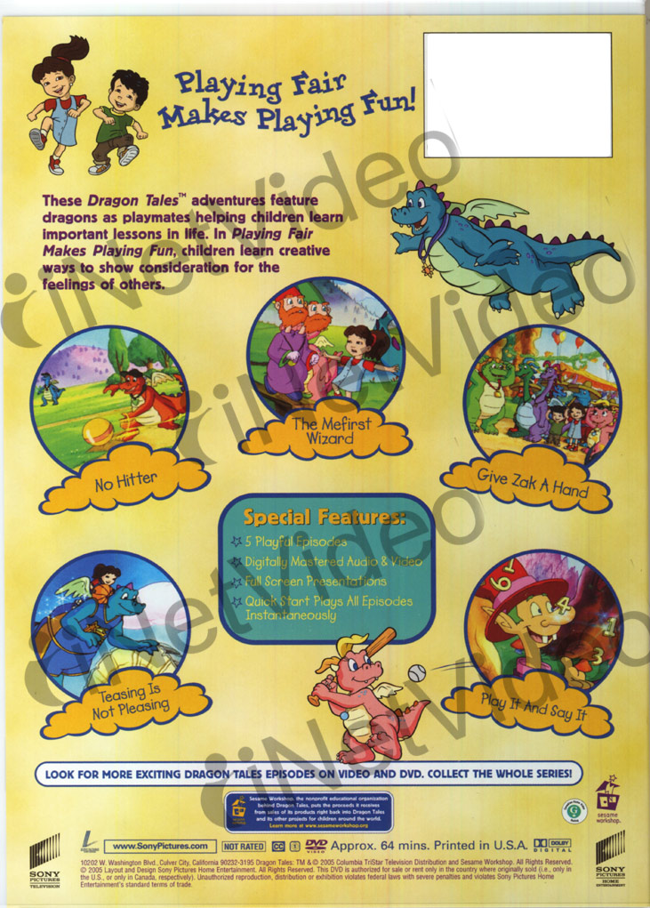 Dragon Tales Playing Fair Makes Playing Fun New DVD