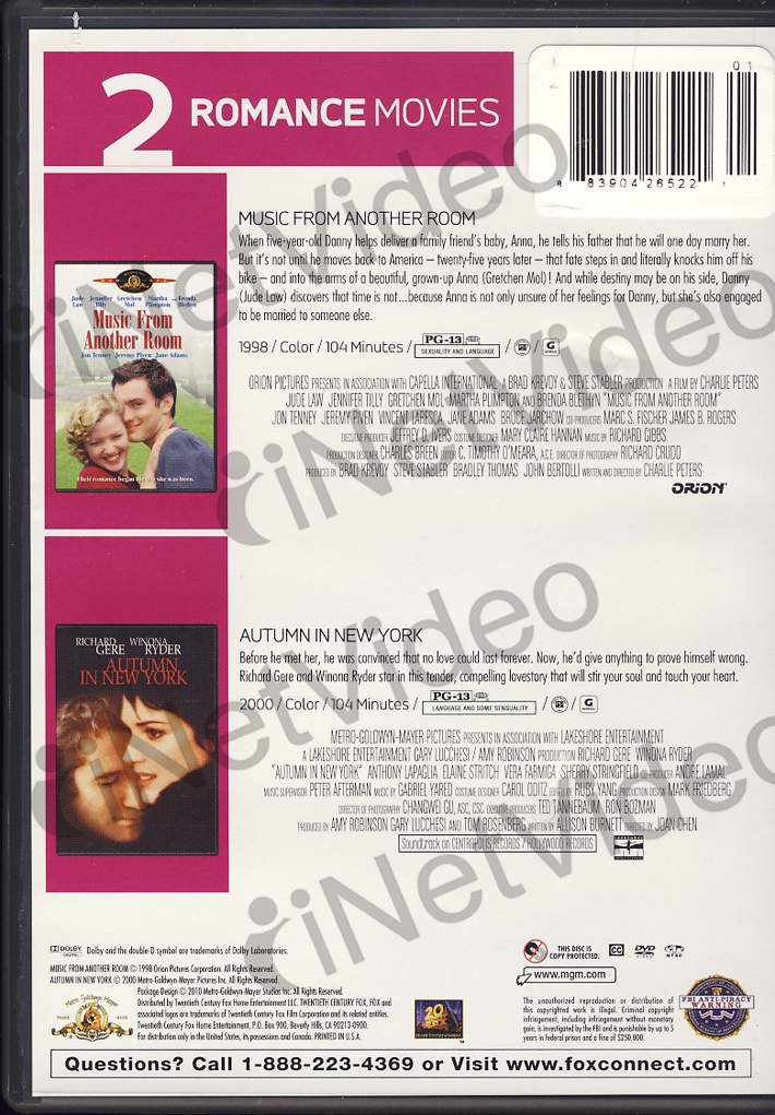 Mgm 2 Romance Movies Autumn In New York Mu New Dvd 12 99 Picclick