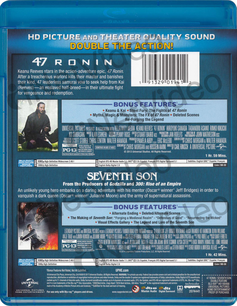 47 Ronin Seventh Son Double Feature Blu R New Blu Ebay