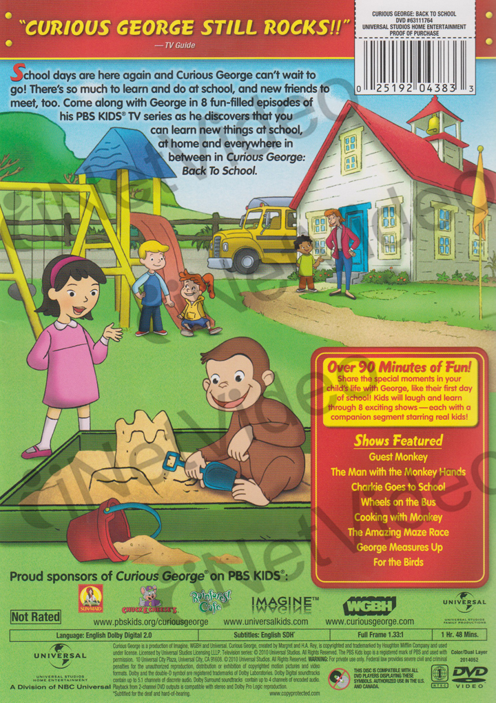 Curious George Back To School Dvd Ebay