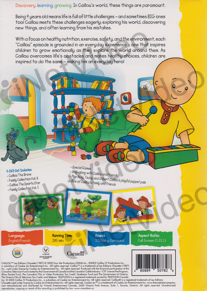 Caillou Collection Volume 2 Include A Lunch Bag Boxset Dvd