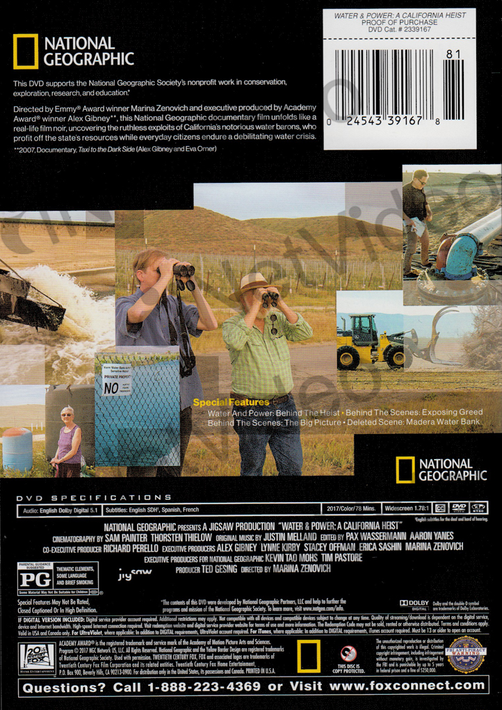 WATER AND POWER A California Heist (National Geographic) (Dvd) 12.56