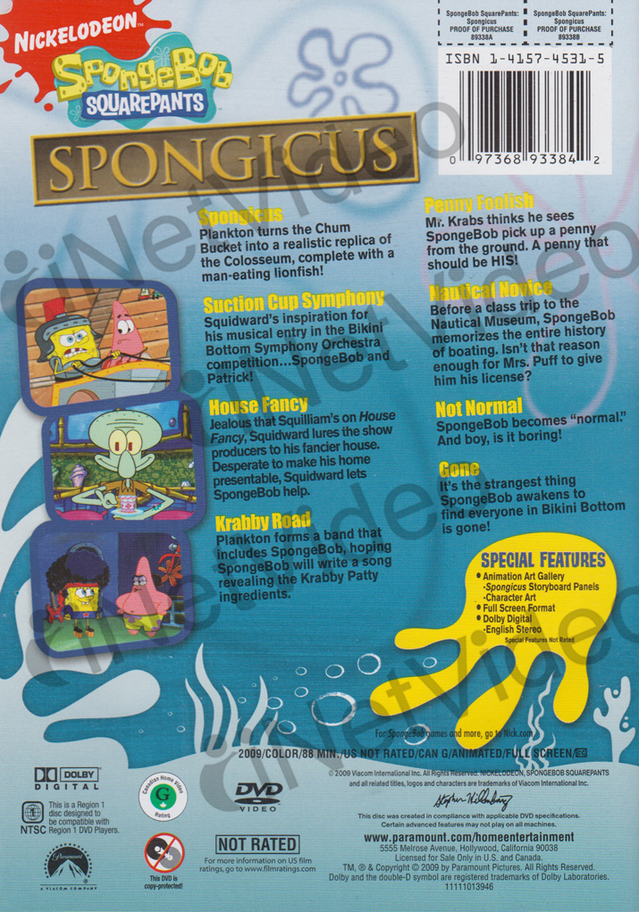 Spongebob Squarepants : Spongicus New Dvd $11.99 - Picclick