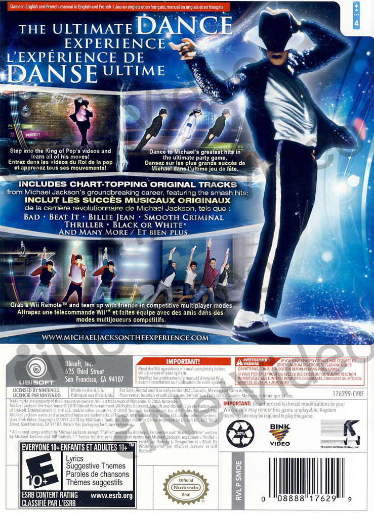 Michael Jackson The Experience New Nintendo Wii